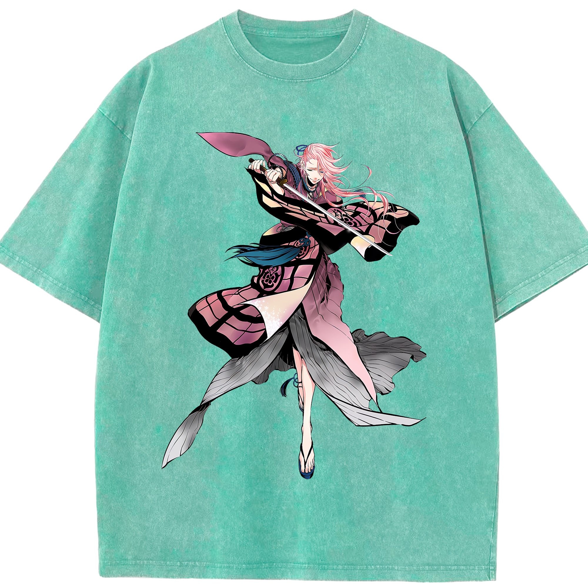（画像用） 刀剣乱舞 Touken Ranbu 綿100% ヴィンテージ風 半袖Tシャツ（フロントプリント）